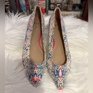 Colorful Snakeskin Patterned Women's Flats